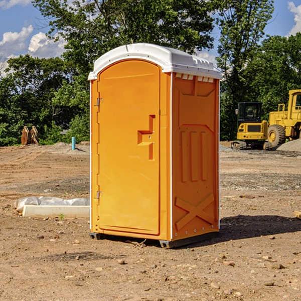 can i customize the exterior of the portable restrooms with my event logo or branding in Scammon